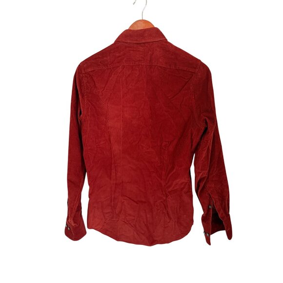 Suitsupply Shirt Mens Size Small Burgundy Corduroy Egyptian Cotton Slim Fit - Picture 6 of 9
